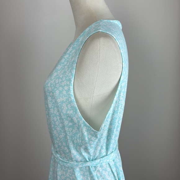 J. Crew Factory Printed knit tie-waist midi dress ditsy floral tiered size xl - Picture 5 of 13